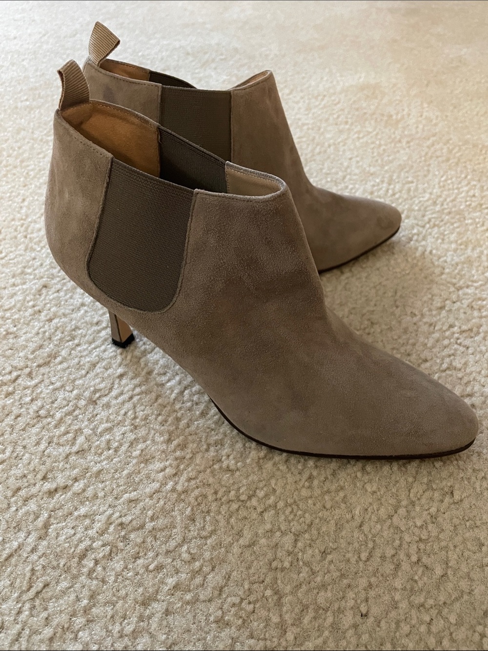 Manolo Blahnik Sample Sale Suede Ankle Booties, Size 38